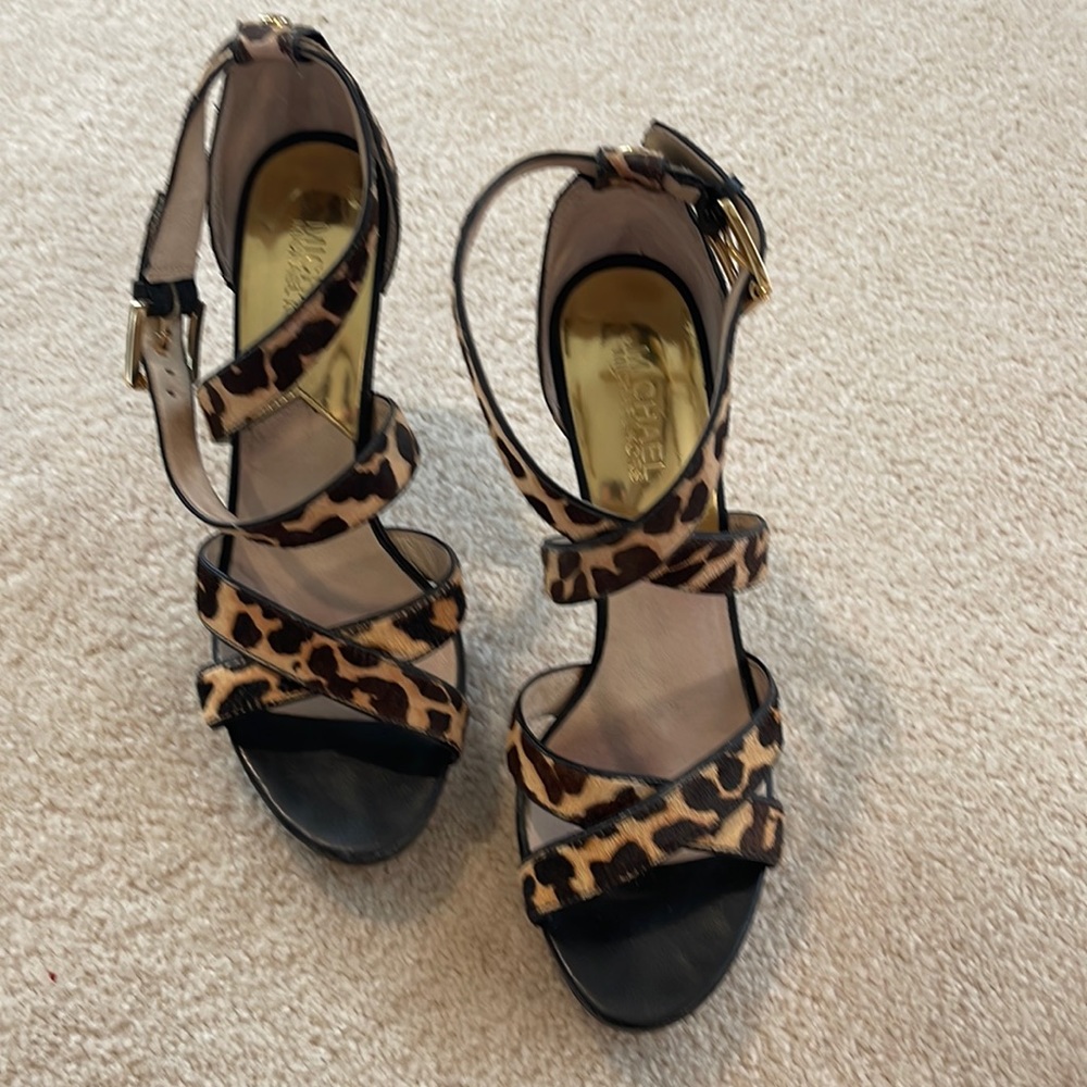 Michael Kors cheetah print high heels.